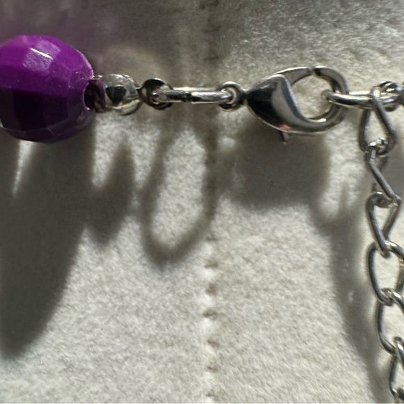 Purple Bauble Beads Vintage Necklace Statement - Picture 3 of 4